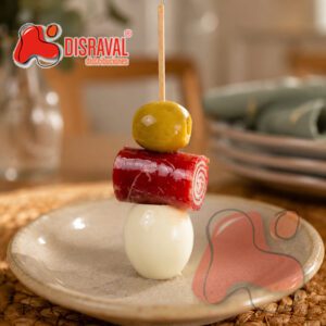 Gilda de sushi: cecina, queso y huevo